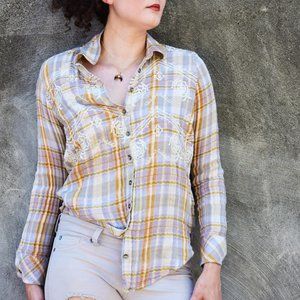 Free people embroidered western top
